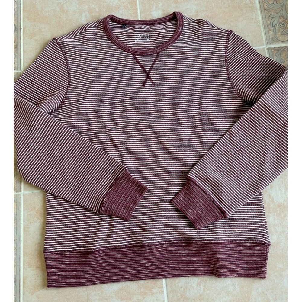 Jachs New York Sweatshirt‎ Burgundy striped white cotton blend  Men size M